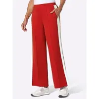 Inspirationen Jerseyhose , Damen, Gr. 52, Normalgrößen, rot (erdbeere, weiß), 50% Modal, 44% Polyester, 6% Elasthan, gemustert, mehrfarbig, Hosen Jerseyhose