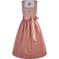 Spieth & Wensky Dirndl "Dirndl Karissa", Damen, Gr. 42, N-Gr, rot, Obermaterial: 50% Wolle WO. 50% Polyester PES., uni, regular fit, Kleider Dirndl, mit eleganter Schürze