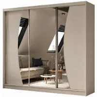 MargaretHadas24 240 cm Kleiderschrank Vex mit Spiegel inklusive 3 Schiebetüren Schwebetürenschrank (Farbe: kaschmir)