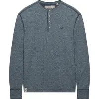 Superdry für Herren. M6010974A Waffle-Slub-T-Shirt in Blau (XXL), Lässig, Langarm, Stoff