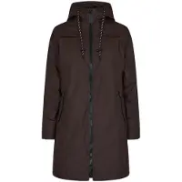 Freequent Regenjacke "FQRAIN-JACKET", Damen, Gr. M, braun (mole), Web, Obermaterial: 100% Polyurethan, bequem ca. Mitte Oberschenkel, Rundhals, Bündchen, Jacken Regenjacke, wasserabweisend mit Kapuze