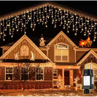 Salcar 2m 80 LED Eisregen Lichterkette 8 Lichtmodi mit Timer Weihnachtsbeleuchtung Lichterketten vorhang Party Deko