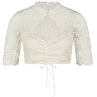Nina von c. Dirndlbluse NINA VON C. "Dirndlbluse halbarm Sophie", Damen, Gr. 44, beige (champagner), Obermaterial: 95% Modal CMD. 5% Elasthan EL., Blusen Dirndlbluse