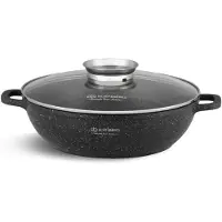 Edenberg EB-8135 flacher Topf, 5,5 l, mit marmorierter Oberfläche - N