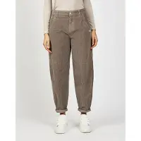 Gang Cordhose "94VIA", Damen, Gr. 27, N-Gr, beige (light taupe), Cord, Obermaterial: 98% Baumwolle, 2% Elasthan, regular fit knöchellang, Hosen Cordhose, im Balloon Fit, hohe Taille