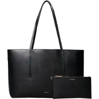 Calvin Klein Damen Tote Bag Tasche Foil Logo Herausnehmbare Tasche, Schwarz (Bla