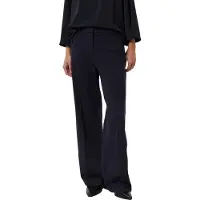 Comma Bundfaltenhose , Damen, Gr. 34, N-Gr, blau (navy), Web, Obermaterial: 50% Viskose, 42% Polyamid, 8% Elasthan, unifarben, normal lang, Hosen Bundfaltenhose, mit Viskose und Stretch