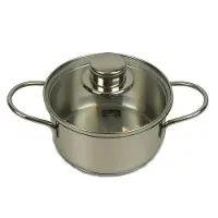 Fissler Häppchen / kleiner Edelstahl-Kochtopf (Ø 14 cm, 1 L) Snacktopf, mit Glas-Deckel, Induktions-geeignet, Silber