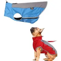 Markenlos Regenmantel für Hunde, wasserdicht, Hunderegenjacke für kleine Hunde und größere Hunde, wasserdicht, mit Kapuze, Hund, vollständiger Regenmantel, blau, Größe M