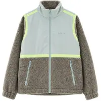 Mazine Material-Mix Zip Jacket - Damen Kunstfelljacke, Größe:M, Farbe:ice green/eucalyptus