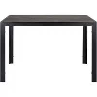 StarTech.com Aluminium Garten Esstisch - Outdoor Tisch - wetterfest - quadratisch 110x70x73 cm - für 6 Personen - moderner Stil - komplett schwarz