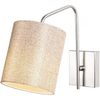 Opviq , Wandleuchte aus Metall (Nickel und Creme), 14 x 27 cm, Höhe: 24 cm | E27 Fassung, max. 40 W, IP20 | Elegantes Design für Hotel- und Wohnräume, Beige Farbkonzept.