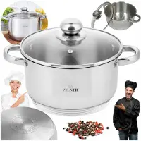 Zilner Topf Edelstahl mit Deckel für Induktion 18cm 2.5L