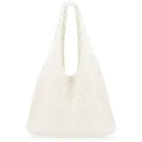 Benza Ibenzoa Boho-Strandtasche für Damen – Polyester, 37×37 cm, Henkel 27 cm, leicht, waschbar & faltbar, luftiges gehäkeltes Design, geräumig