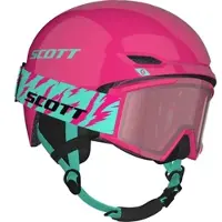 SCOTT Combo Hlmt Keeper 2+Goggle Jr Shield neon pink/mint green (8417) S