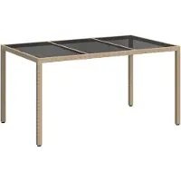 Syfax Gartentisch Beige 150 x 90 x 75 cm Poly-Rattan