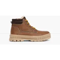 Bonprix Winterboots , Herren, Gr. 45, Warmfutter, braun (cognacfarben), Lederimitat, Textil, Schuhe Winterboots, Schnürboots mit Kontrastbesatz und Logoprägung