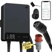 De Fest installierte Wallbox zum Laden von Elektrofahrzeugen, Modell 22kW, Typ 2, mit einem Kabel von 10 Metern Länge