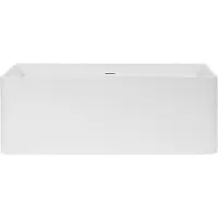 Beliani Badewanne Weiß Acryl Freistehend Rechteckig 160 x 73 cm mit Überlauf Ablaufgarnitur ohne Armatur s Modernes Design für 1 Person