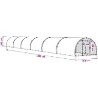 vidaXL Hühnerunterkunft Silber 1200 x 150 x 100 cm Verzinkter Stahl
