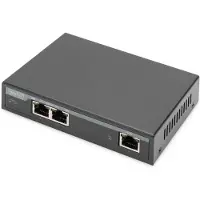 Digitus 2-Port Gigabit 4PPoE Extender, 802.3at, 60 W, Gigabit Ethernet, 10,100,1000 Mbit/s, IEEE 802.3af, IEEE 802.3at, Voll, Cat5e, Schwarz