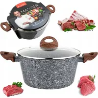 Kuketo | Master Aluminium Kochtopf 6,1 L – 28 cm Mit Glasdeckel & Antihaftbeschichtung – Induktion & Gas – Modern & Robust