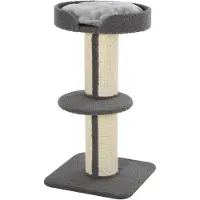 PawHut Katzenbaum Spielbaum Kratzstamm mit Plattform Sisal Plüsch Grau