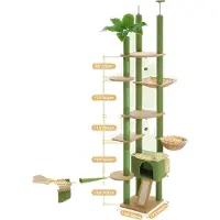 OEM Bodenhohe Katzenbaum, Mehrstöckiges Design, Verstellbare Höhe, AMT0249GN, XL