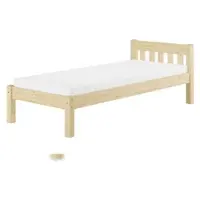 Erst-Holz Singelbett Massivholz Kiefer unbehandelt 90x200 Zubehör wählbar V-60.38N-09 Rollrost und Matratze inkl.