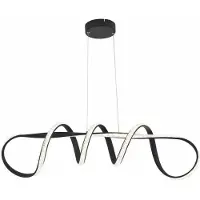 REALITY IMPORT Hängeleuchte LED Vesper, schwarz, 40W, Farbtemperatur: warmweiß (3200lm), Material: Acryl, Abmessungen: 120x92x20cm, Schutzart: IP20, Marke: Reality