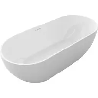 CERANO - Freistehende Acrylbadewanne Menora - Weiß, glänzend - 172x79 cm