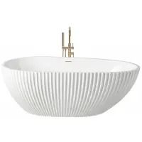 REA freistehende Acrylbadewanne Carmen 170, mit schwarzem Abdeckstopfen