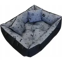 WBM Sewing Hundebett Komfortabel 55x45 cm Grau Schwarz