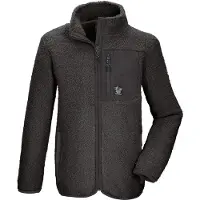 Killtec Fleecejacke "KOW 144 BYS FLC JCKT", Jungen, Gr. 128, grau (stein), Obermaterial: 100% Polyester, Jacken Fleecejacke, Weiche Sherpa Fleecejacke mit Kinnschutz und Stauraum