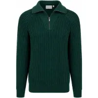 Suitable Half Zip Pullover Sailor Wool Blend Dunkelgrün - XXL