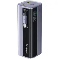 Baseus Externe Batterie EnerGeek GR11, 10000 mAh, 1x USB, 2x USB-C, 100 W, Display, integriertes USB-C-Kabel Grau