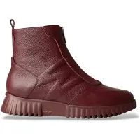Wonders für Damen. A-4425 Stiefeletten A-4425 weinrot (40), Leder, Wohnung, Reißverschluss, Lässig, Kastanienbraun
