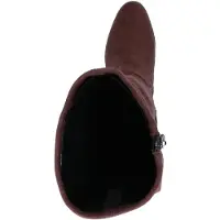 Caprice Stiefel , Damen, Gr. 40,5, ungefüttert, XS-Schaft, braun (dunkelbraun), Textil, Schuhe Stiefel, Blockasbsatz, Langschaftstiefel mit Stretchfunktion, Topseller