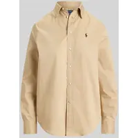 Ralph Lauren für Damen. 211A92177016 Beige Baumwoll-Twill-Hemd, Classic Fit (S), Lässig, Baumwolle, Klassisch, Langarm