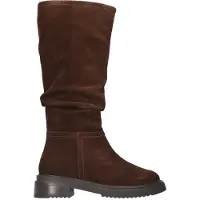 Waldlaufer Damen Stiefel H-Shelly aus braunem Rauleder mit hohem Schaft und Blockabsatz