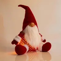 HomeShopXL Weihnachtswichtel mit LED-Beleuchtung - 35 cm - 3 x AA