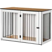 PawHut Hundekäfig Möbel, Hundebox mit Tür und Fenster, für Zuhause
