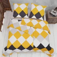 Benza Ibenzoa Bettwäsche-Set, 4-teilig – 135 x 200 cm Bettbezug + 2 Kissenbezüge 80 x 80 cm, Gelb, 80% Baumwolle / 20% Polyester, Umschlagverschluss