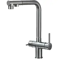 LAUFERI Retro-Küche-Armatur mit ausziehbarer Duschbrause und 3-Wege-Filter, Modell LAYNA