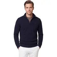 Barbour für Herren. MKN0339 Essential Zip Pullover navy (M), Lässig, Wolle, Marine