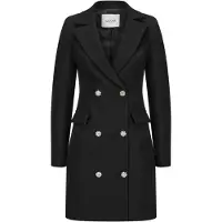 Nicowa Abendkleid "Liora Glam", Damen, Gr. 42, schwarz, Casual, regular fit, Kleider Abendkleid, Glamouröse Schmuckknöpfe