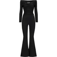 Nicowa Jumpsuit "Jumpsuit FIOLIWA", Damen, Gr. 42, N-Gr, schwarz, Casual, regular fit, Overalls Jumpsuit, mit Bardot-Dekolleté