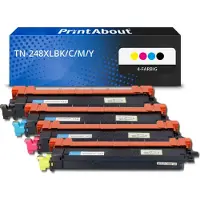 PrintAbout Toner kompatibel mit Brother TN-248XLBK/C/M/Y - 4-farbig - Hohe Kapazität - Multipack