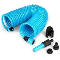 Northix Ausziehbarer 10 m Spiral-Gartenschlauch mit Spritzpistole