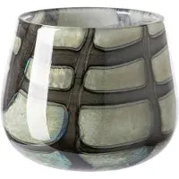 Fink MARLY, Windlicht, Vase, Glas, glatt, hellgrün, schwarz, L. 13.5 cm, B. 13.5 cm, H. 11 cm, D. 13.5 cm 115374